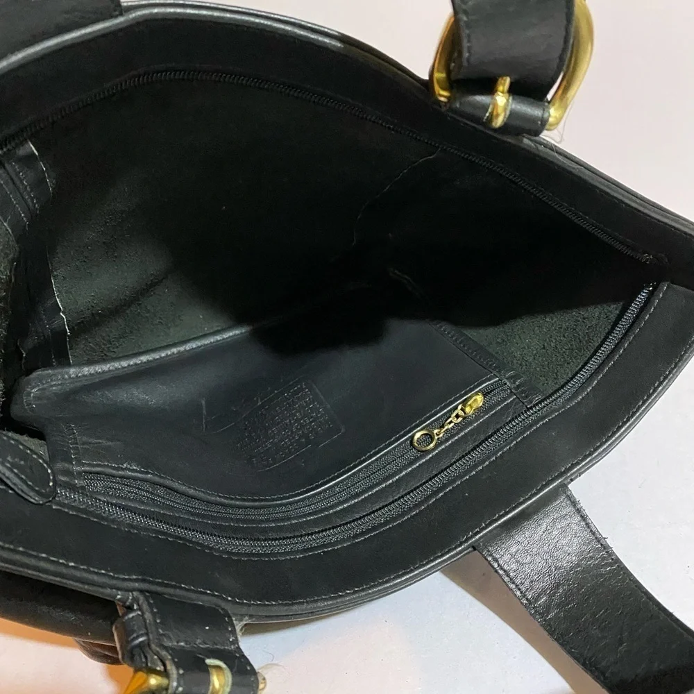COPY - Coach vintage black leather tote handbag